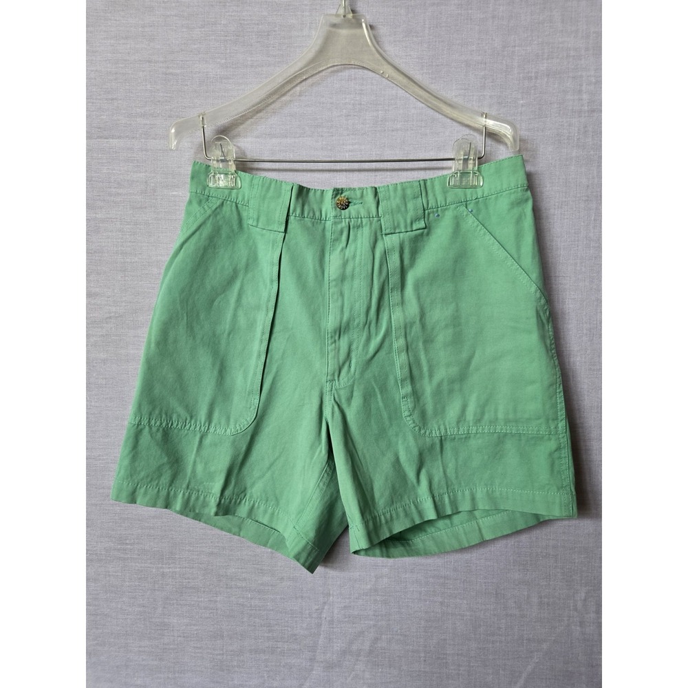 Hook & Tackle Beer Can Island Shorts Men's Size 34 Light Green Cotton
